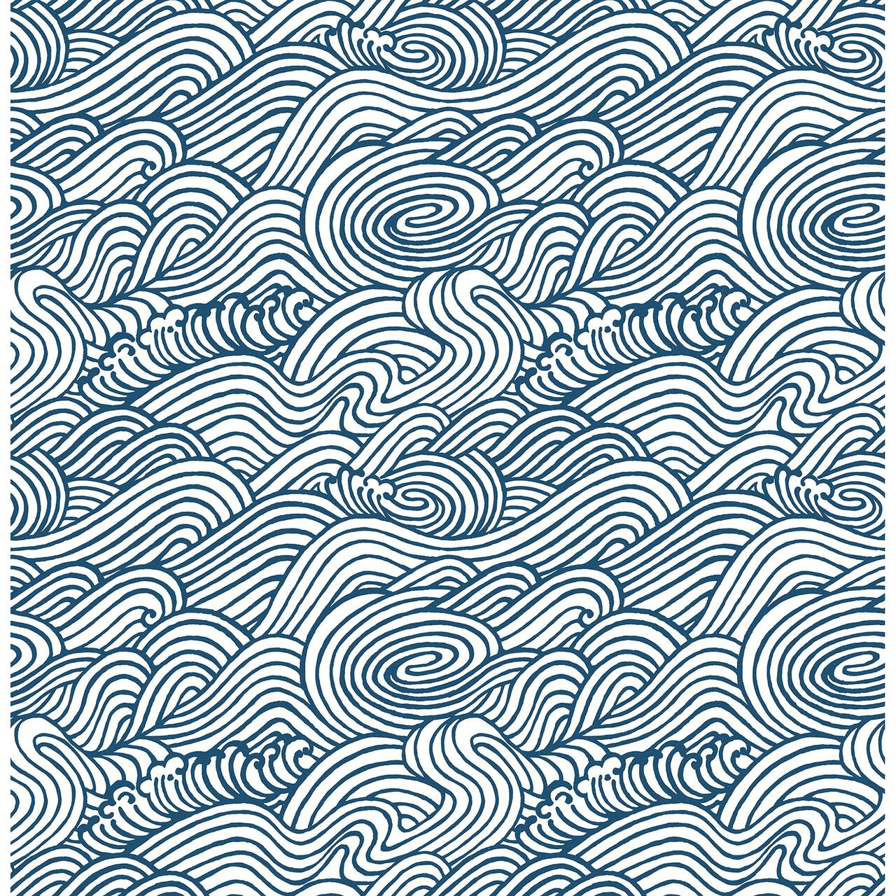 NuWallpaper Navy Saybrook Peel & Stick Wallpaper